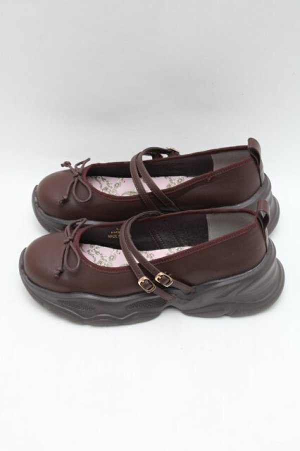 画像2: m petit by misako / AMNIリボンバレエ L ブラウン S-26-02-06-004-LO-SH-HR-ZS (2)