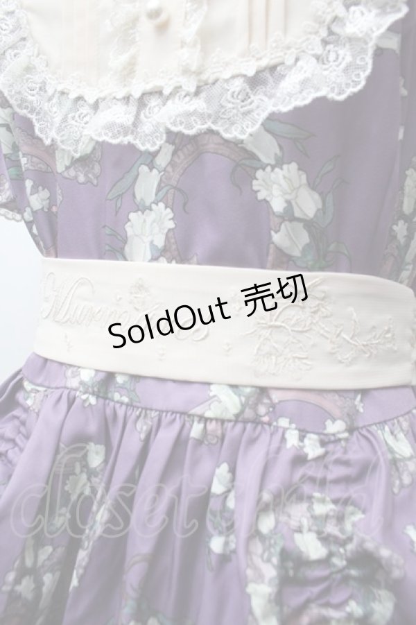 画像3: 中国ロリータ / フラワーフレームプリントワンピース XL パープル S-26-02-06-039-LO-OP-TE-ZS (3)