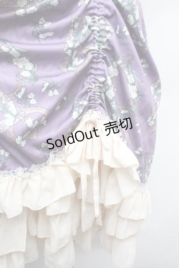 画像6: 中国ロリータ / フラワーフレームプリントワンピース XL パープル S-26-02-06-039-LO-OP-TE-ZS (6)