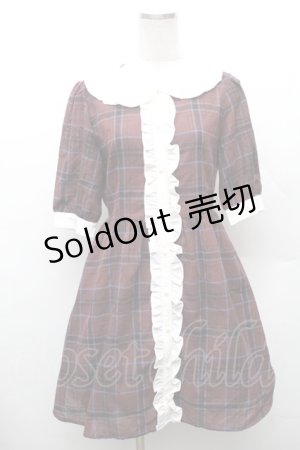 画像: Ank Rouge / チェック丸襟ワンピース  ブラウン S-26-02-06-040-CA-OP-HR-ZS