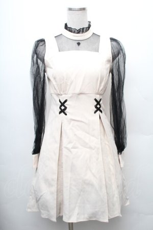 画像: EATME / チュールコンビイレヘムワンピース  ベージュｘ黒 S-26-02-06-041-LO-OP-HR-ZS