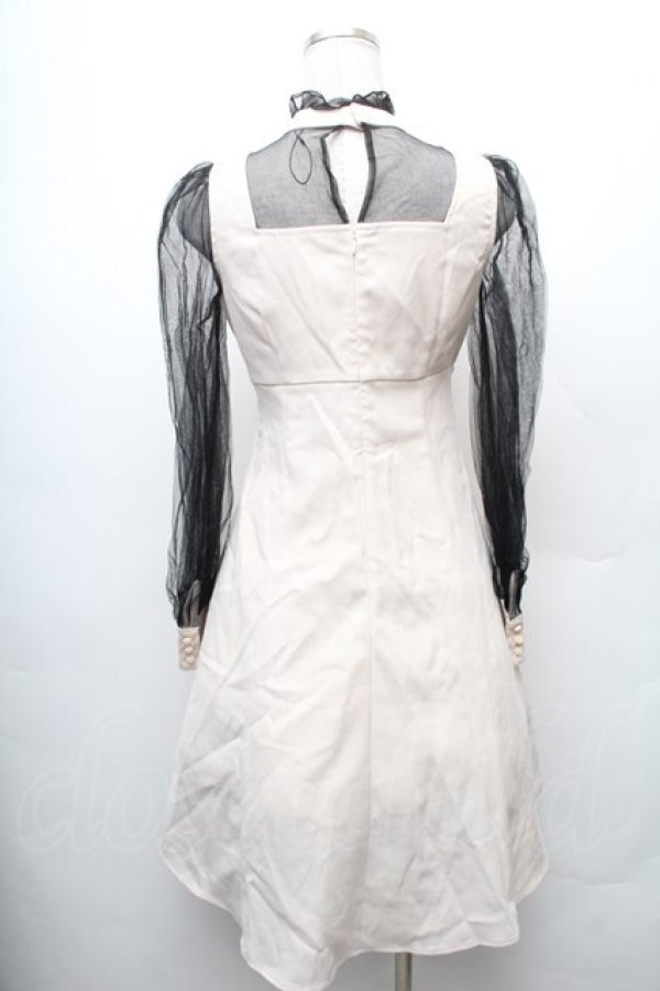 画像2: EATME / チュールコンビイレヘムワンピース  ベージュｘ黒 S-26-02-06-041-LO-OP-HR-ZS (2)