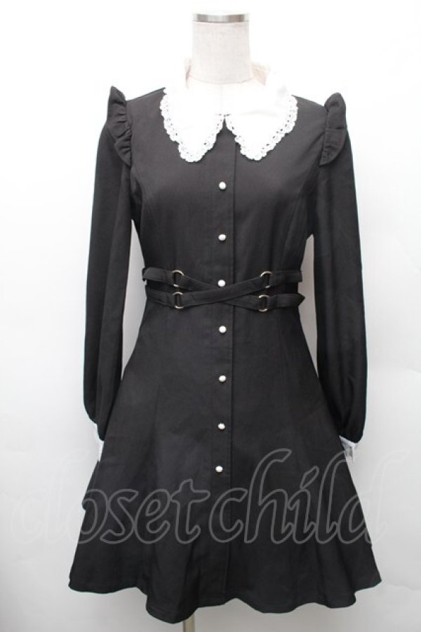 画像1: Rojita / クロスバックルワンピース  黒ｘ白 S-26-02-06-043-LO-OP-HR-ZS (1)