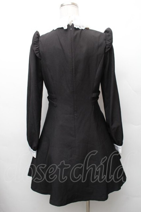 画像2: Rojita / クロスバックルワンピース  黒ｘ白 S-26-02-06-043-LO-OP-HR-ZS (2)