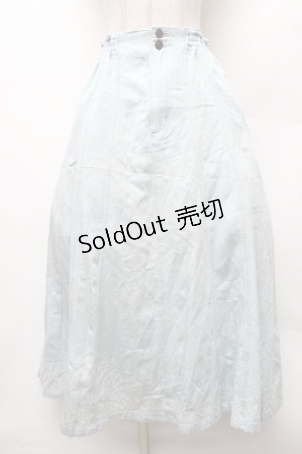 画像1: axes femme / デニム風ロングスカート  サックス S-26-02-06-052-AX-SK-HR-ZS (1)