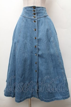 画像: an another angelus / バックレースアップデニムロングスカート  ブルー S-26-02-06-053-CA-SK-HR-ZS