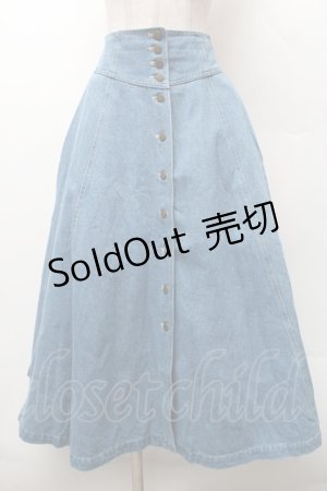 画像: an another angelus / バックレースアップデニムロングスカート  ブルー S-26-02-06-053-CA-SK-HR-ZS