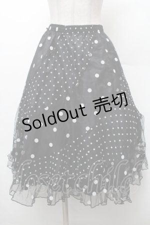 画像: LOLITA / ドットチュール重ねスカート  黒 S-26-02-06-054-LO-SK-HR-ZS