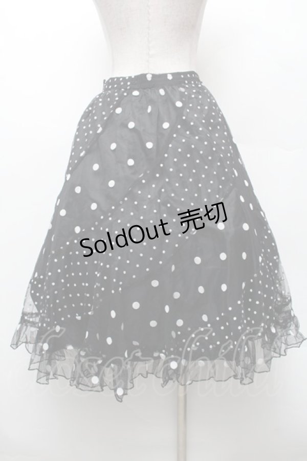 画像2: LOLITA / ドットチュール重ねスカート  黒 S-26-02-06-054-LO-SK-HR-ZS (2)
