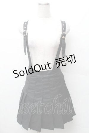 画像: Ank Rouge / サス付プリーツスカート  黒 S-26-02-06-055-CA-SK-HR-ZS