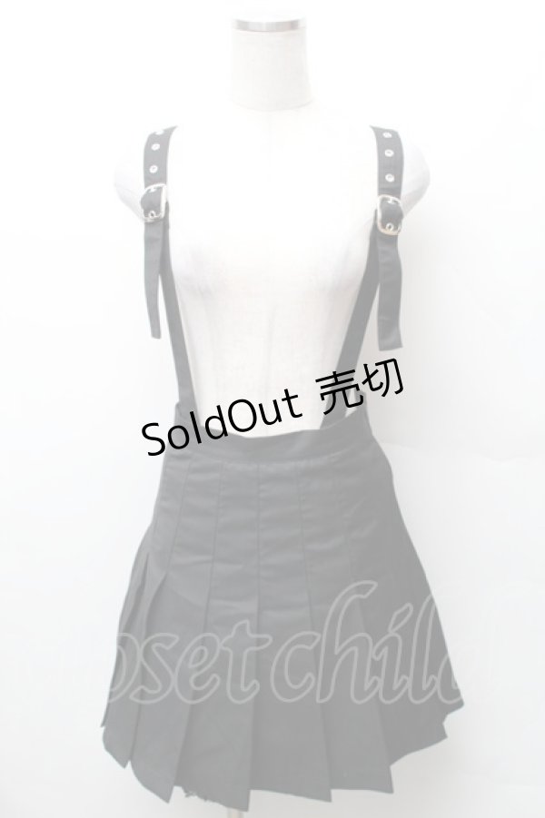 画像1: Ank Rouge / サス付プリーツスカート  黒 S-26-02-06-055-CA-SK-HR-ZS (1)