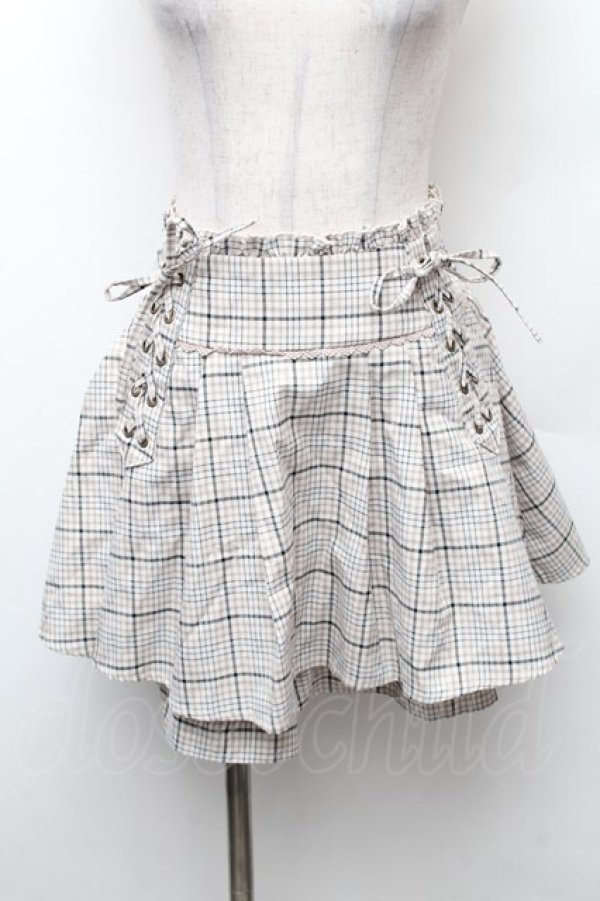 画像1: axes femme POETIQUE / レースアップデザインスカパン  ベージュ S-26-02-06-057-AX-PA-HR-ZS (1)