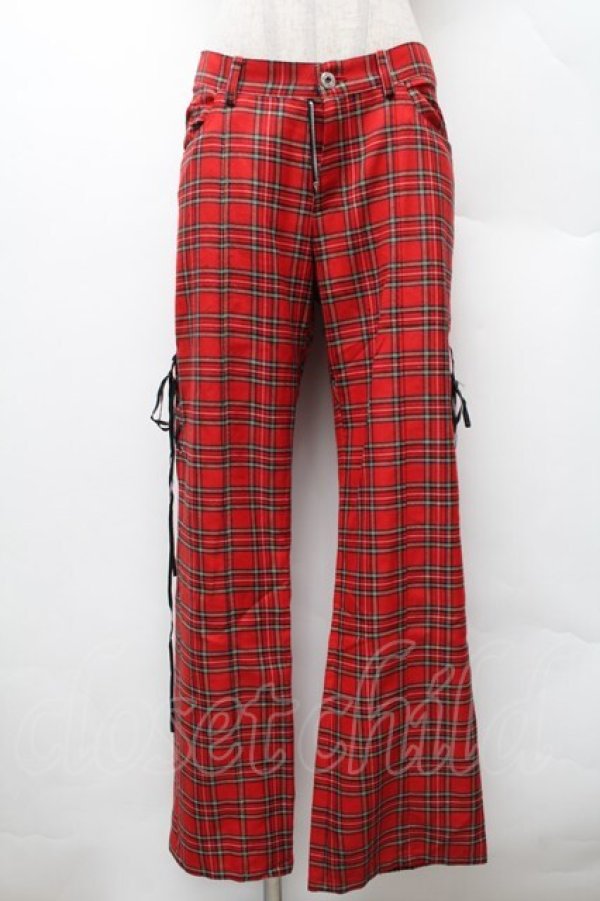 画像1: PEACE NOW / タータンチェックパンツ  赤 S-26-02-06-060-PU-PA-HR-ZS (1)