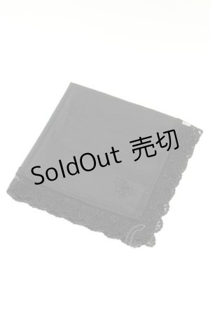 画像: Moi-meme-Moitie / 燭台刺繍ハンカチ  黒 S-26-02-06-002-MO-ZA-HR-ZS