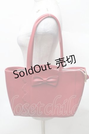 画像: m petit by misako / AMリボントートバッグ  赤 S-26-02-06-016-0-BG-HR-ZS