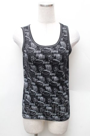 画像: ALGONQUINS / スカルオプリントタンクトップ  黒 S-26-02-06-017-AL-TO-HR-ZS