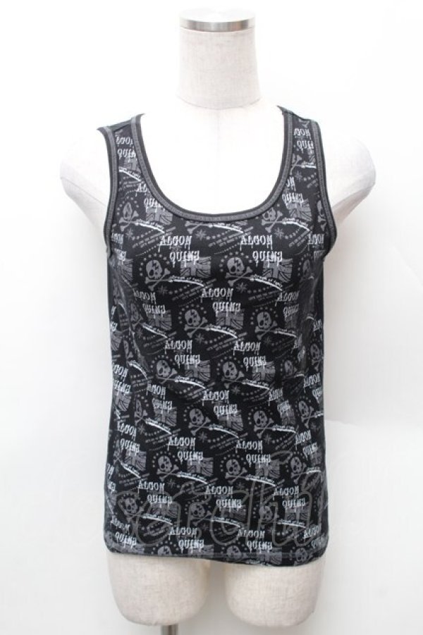 画像1: ALGONQUINS / スカルオプリントタンクトップ  黒 S-26-02-06-017-AL-TO-HR-ZS (1)
