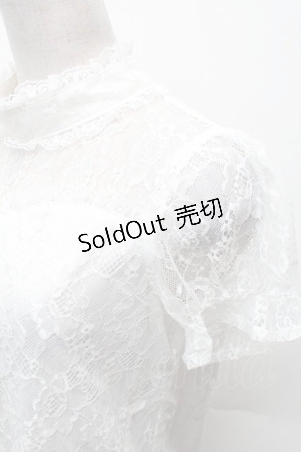 画像3: Jamie エーエヌケー / 総レース半袖カットソー  白 S-26-02-06-020-LO-TO-HR-ZS (3)