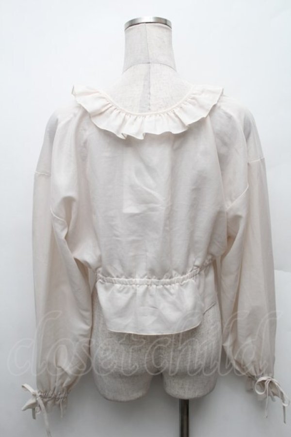 画像2: EATME / リボンフリルペプラムTOP  ベージュ S-26-02-06-021-LO-TO-HR-ZS (2)