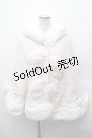 画像: LIZ LISA / ダブルリボンニットファーポンチョ  ピンクS-26-02-06-022-LO-JA-HR-ZTC023