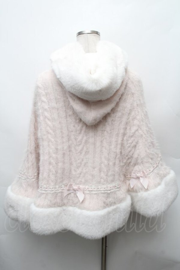 画像2: LIZ LISA / ダブルリボンニットファーポンチョ  ピンク S-26-02-06-022-LO-JA-HR-ZS (2)