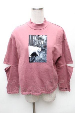 画像: EATME / スラッシュスリーブグラフィックTOP  ピンク S-26-02-06-024-LO-TO-HR-ZS