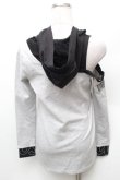 画像2: NieR Clothing / バイカラーフード付カットソー  黒ｘグレー S-26-02-06-025-PU-TO-HR-ZS (2)