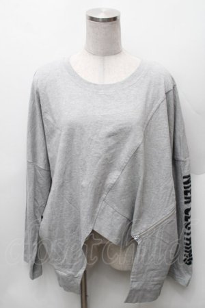 画像: NieR Clothing / 変形カットソー  グレー S-26-02-06-027-PU-TO-HR-ZS
