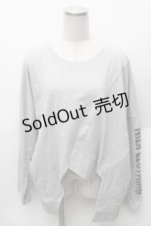 画像: NieR Clothing / 変形カットソー  グレー S-26-02-06-027-PU-TO-HR-ZS