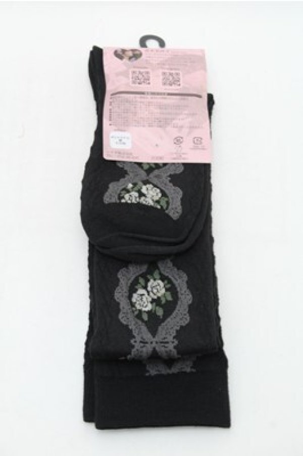 画像2: m petit by misako / ECAMOVKバラレースソックス  黒 S-26-02-08-005-LO-ZA-HR-ZS (2)