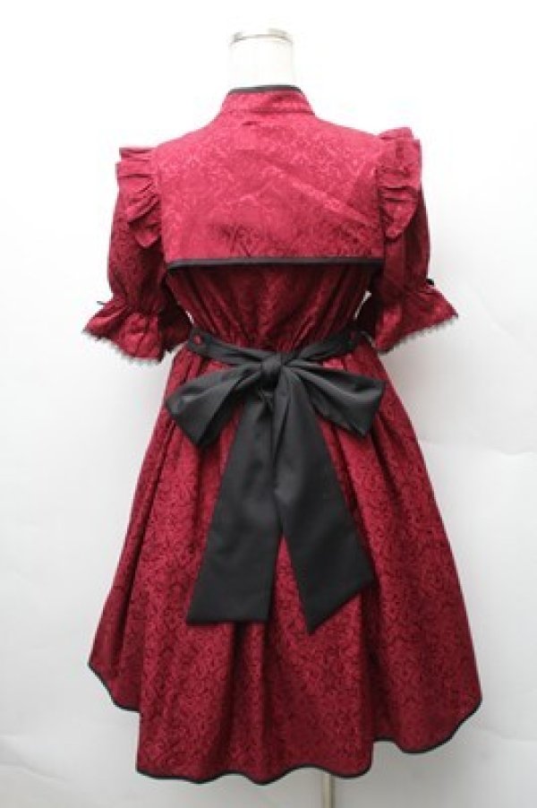 画像2: axes femme kawaii / 牡丹刺繍チャイナワンピース  ワイン S-26-02-08-039-AX-OP-HR-ZS (2)