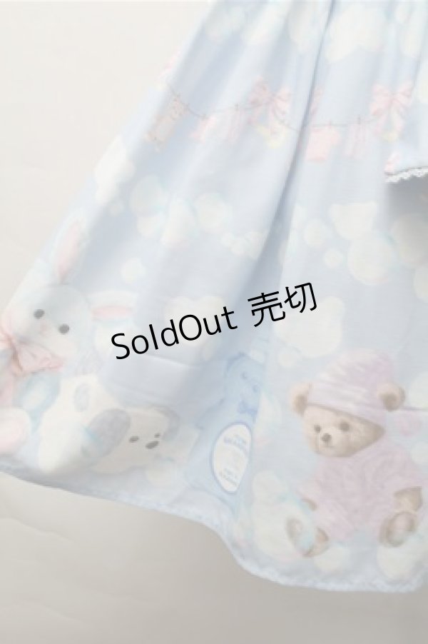 画像3: axes femme kawaii / ランドリー柄ジャンスカ  サックス S-26-02-08-040-AX-OP-HR-ZS (3)