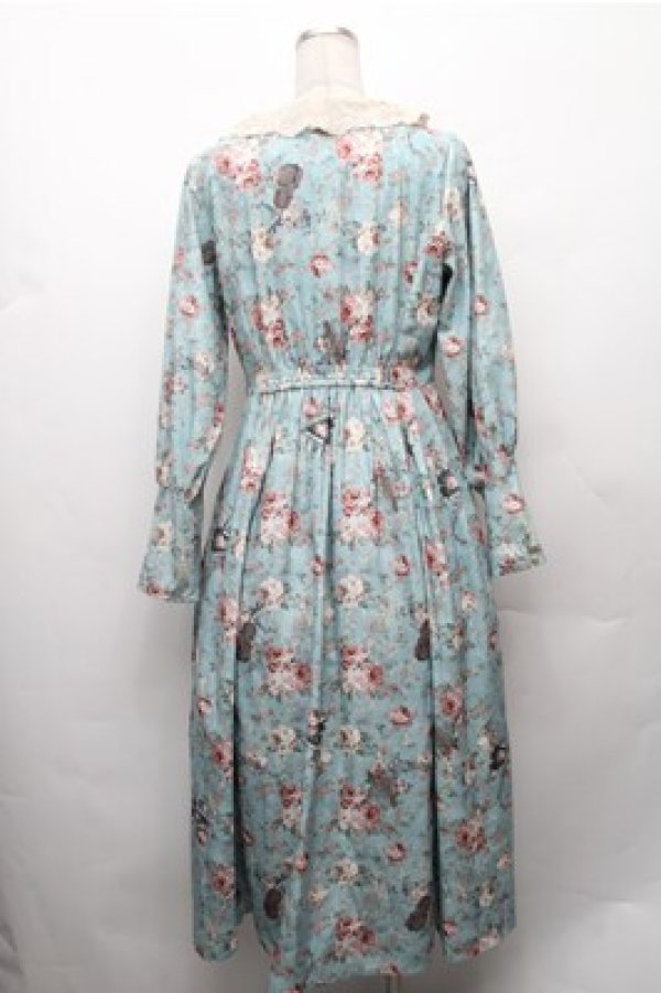 画像2: axes femme / 音楽と薔薇柄ドレス風ワンピース  ミント S-26-02-08-042-AX-OP-HR-ZS (2)