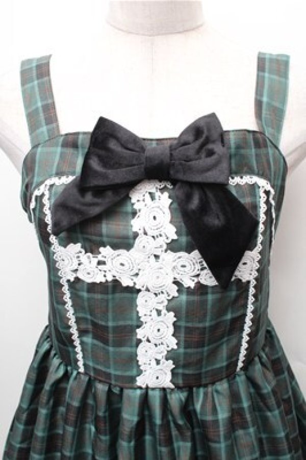 画像3: Eri Aino's collaboration / TTAINリボンレースジャンパースカート M グリーン S-26-02-08-043-LO-OP-HR-ZS (3)