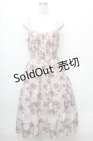 画像: axes femme / 花総柄ビスチェラインジャンスカ  ピンク S-26-02-08-044-AX-OP-HR-ZS