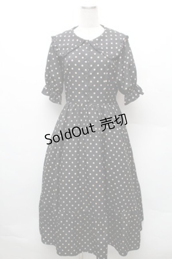 画像1: m petit by misako / 梨地水玉半袖ワンピース L 黒 S-26-02-08-045-LO-OP-HR-ZS (1)