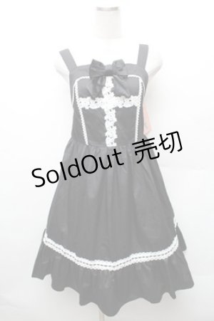 画像: Eri Aino's collaboration / TTAINリボンレースジャンパースカート M 黒 S-26-02-08-047-LO-OP-HR-ZS