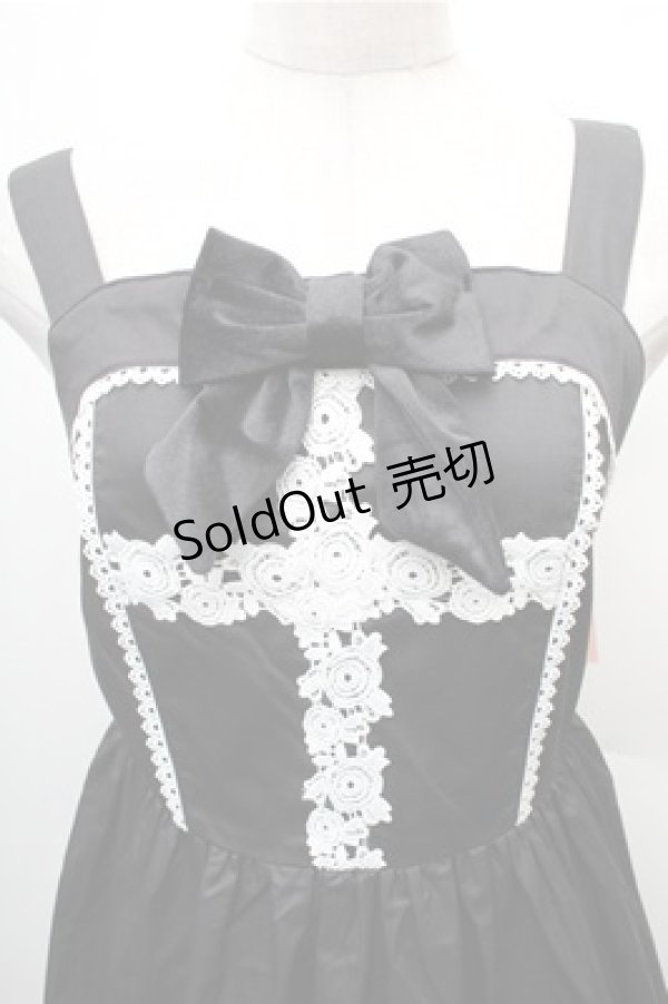 画像3: Eri Aino's collaboration / TTAINリボンレースジャンパースカート M 黒 S-26-02-08-047-LO-OP-HR-ZS (3)