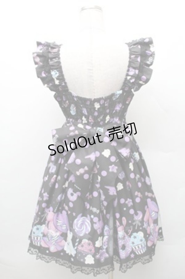 画像2: Angelic Pretty / Happy Treat Partyジャンパースカート  黒 S-26-02-08-051-AP-OP-HR-ZS (2)