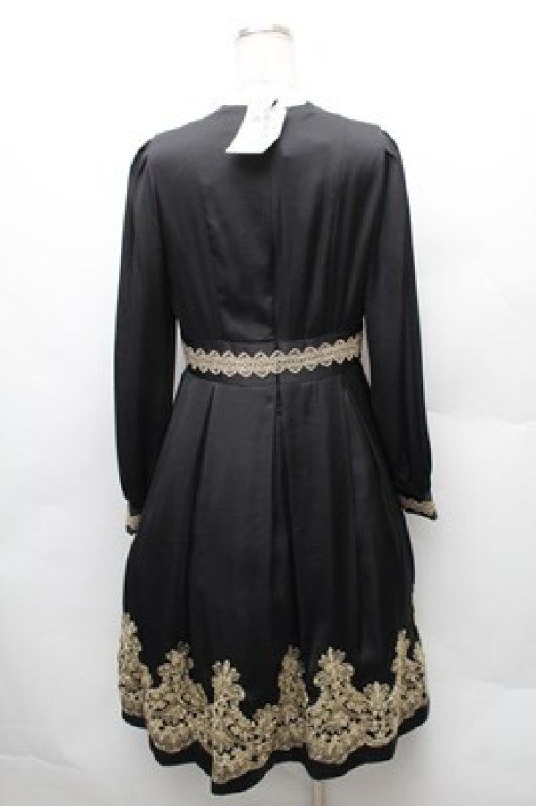 画像2: abilletage / nobleレースワンピース  黒ｘゴールド S-26-02-08-054-GO-OP-HR-ZS (2)