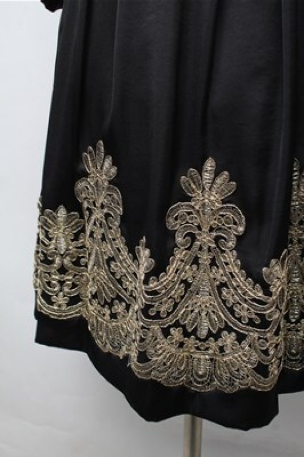 画像4: abilletage / nobleレースワンピース  黒ｘゴールド S-26-02-08-054-GO-OP-HR-ZS (4)