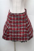 画像1: BATSU / チェックスカート  赤 S-26-02-08-057-PU-SK-HR-ZS (1)