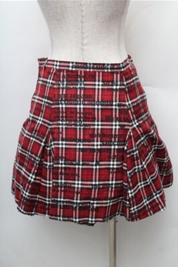 画像2: BATSU / チェックスカート  赤 S-26-02-08-057-PU-SK-HR-ZS (2)
