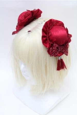 画像: Hoshibako Works / 藤花集中華風お団子クリップ式ヘッドドレス  ワイン S-26-02-08-008-LO-AC-HR-ZS