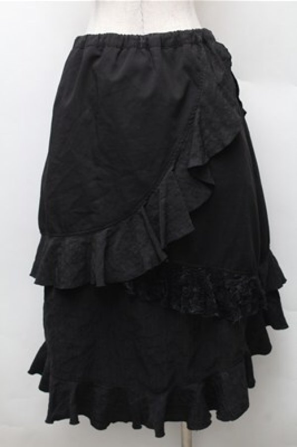 画像2: h.naoto Blood / プリントレースアップスカート  黒 S-26-02-08-060-HN-SK-HR-ZS (2)