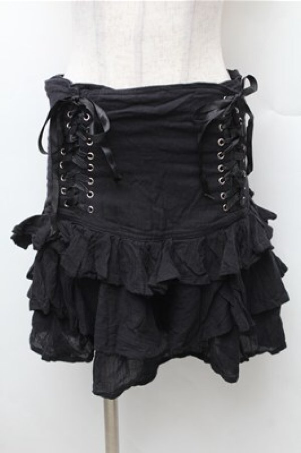 画像1: GOTH / ティアードスカート  黒 S-26-02-08-061-GO-SK-HR-ZS (1)