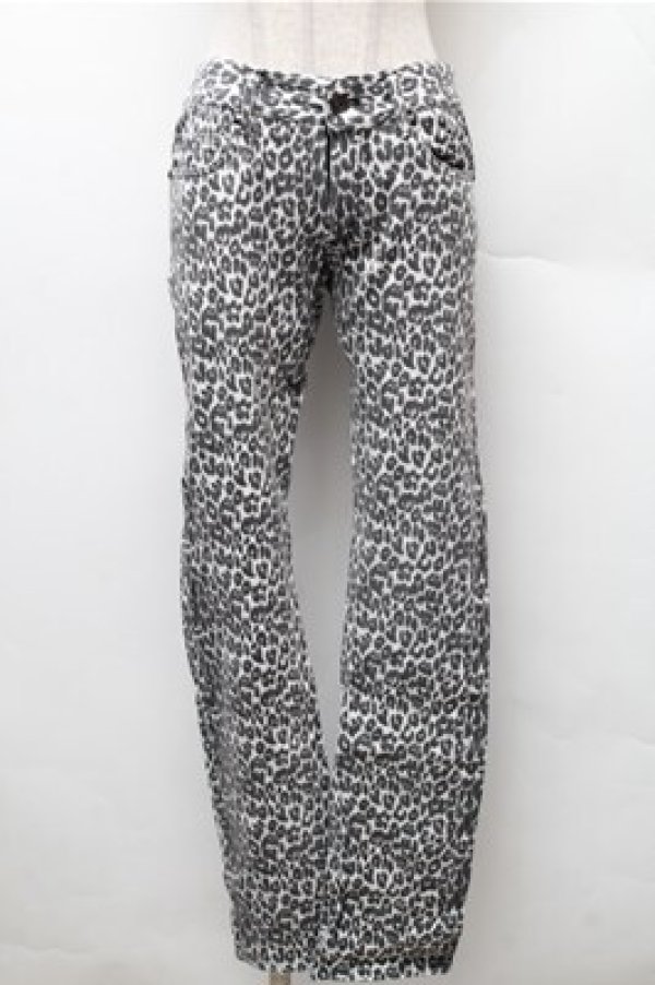 画像1: HELL CAT PUNKS / レオパード柄パンツ S 白 S-26-02-08-062-PU-PA-HR-ZS (1)