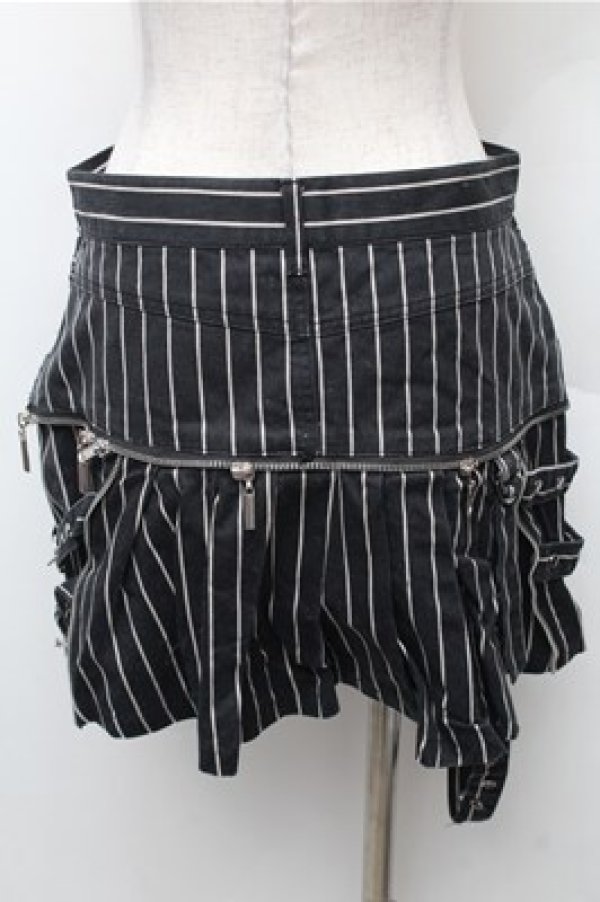 画像2: SEX POT ReVeNGe / ストライプデニムミニスカート  黒 S-26-02-08-064-SP-SK-HR-ZS (2)