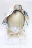 画像2: axes femme kawaii / アンティークローズ柄ハーフボンネット  キナリｘブルー S-26-02-08-009-AX-AC-HR-ZS (2)