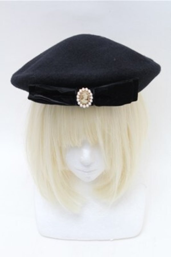 画像2: m petit by misako / カメオボンベレー  黒 S-26-02-08-013-LO-AC-HR-ZS (2)